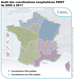 Figure CERT1.  Coordinations hospitalières auditées de 2005 à 2011 