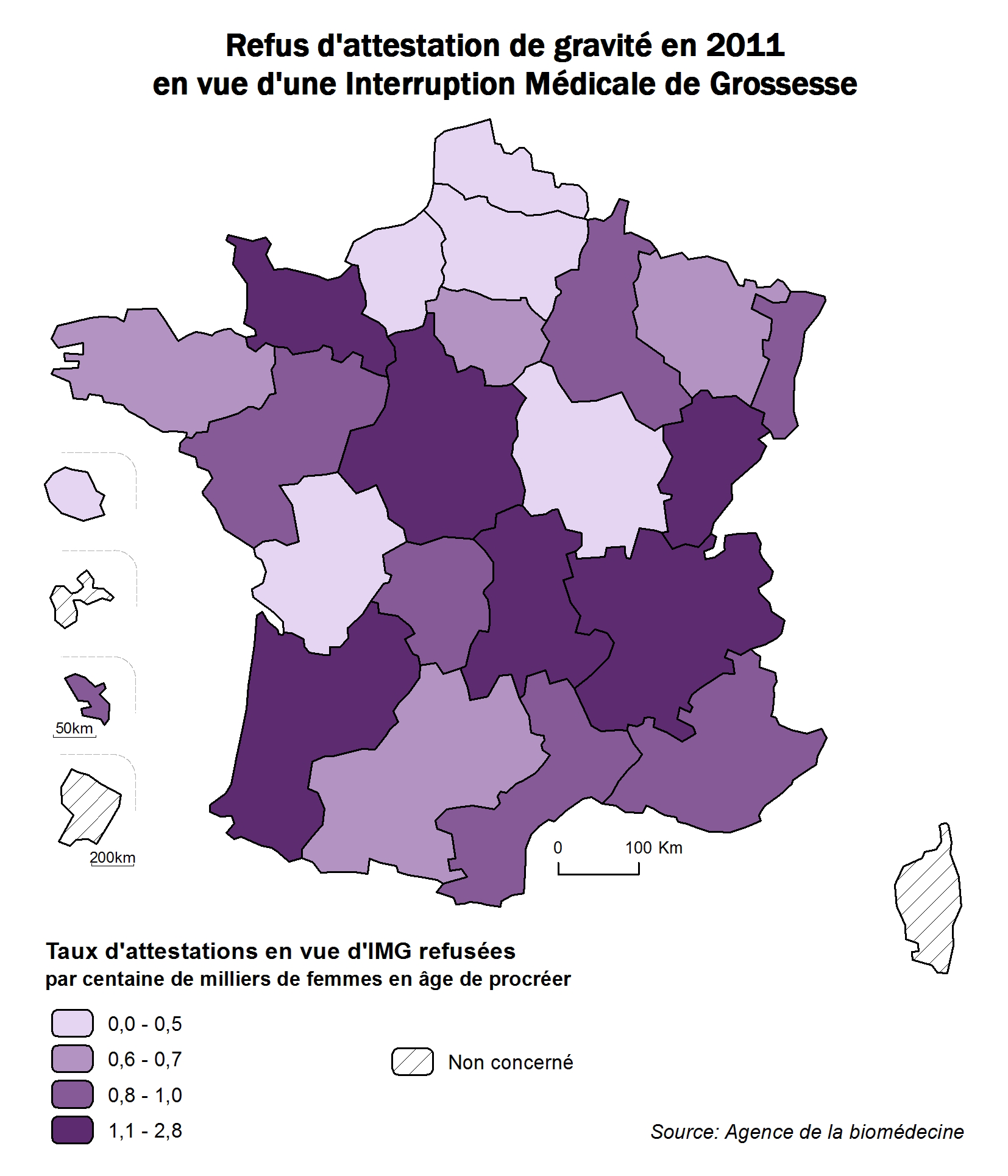 Figure CPDPN7. Refus d’attestation de gravité en 2011