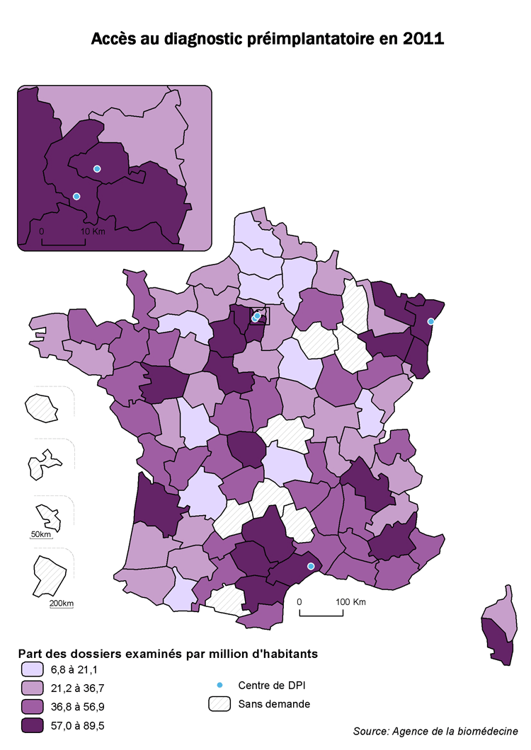 Figure DPI6. Accès au DPI en France en 2011