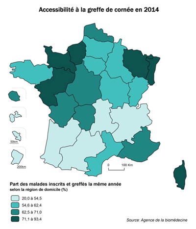 Figure CO4. Accessibilité à la greffe de cornée en 2014