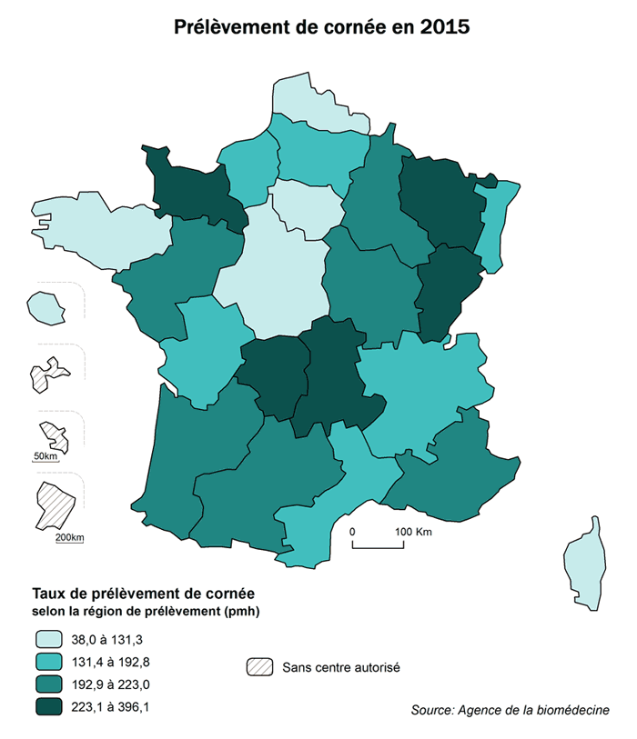 Figure Co1. Prélèvement de cornée en 2015