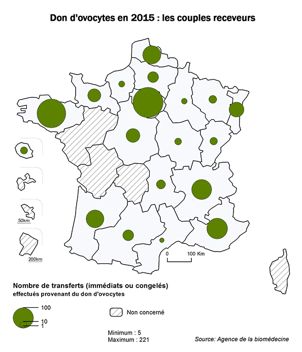 Figure AMP13. Don d'ovocytes en 2015 : les couples receveurs