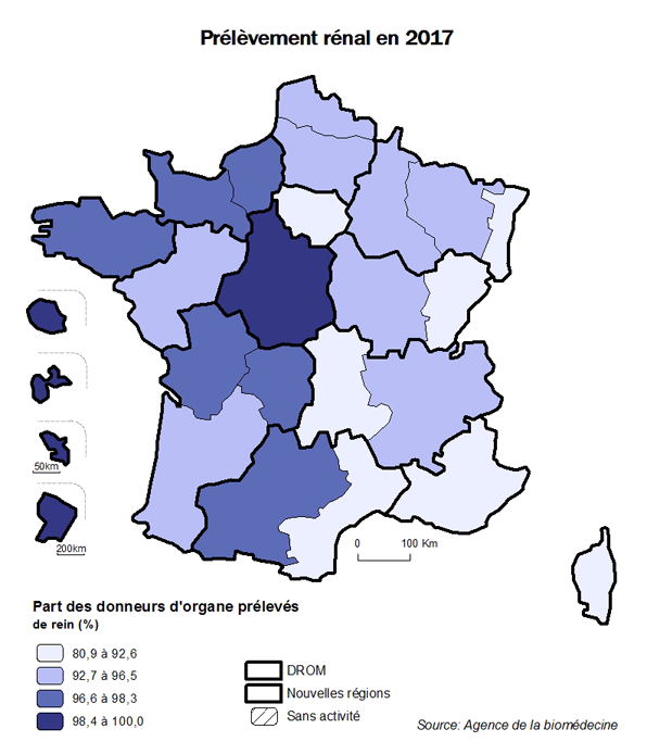 Figure AR P8. Prélèvement rénal en 2017