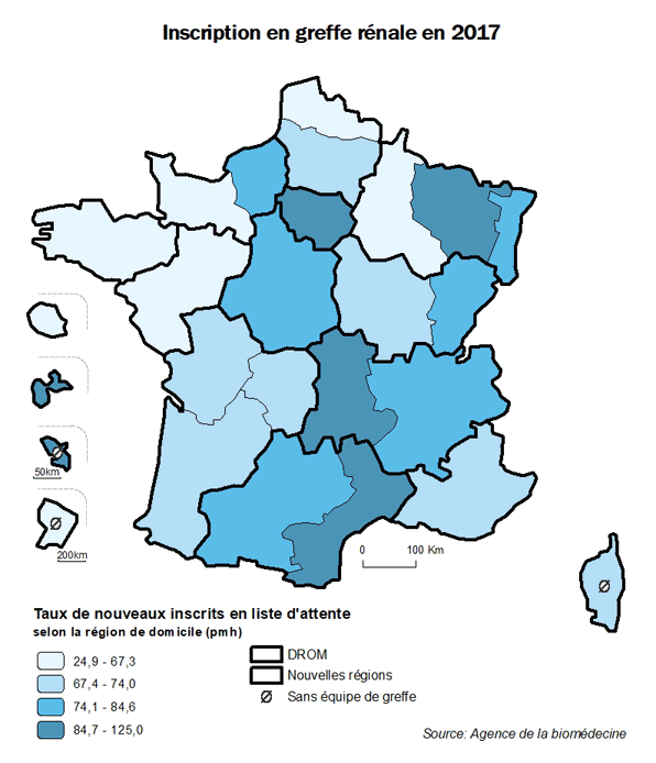 Figure AR R1. Inscription en greffe rénale en 2017