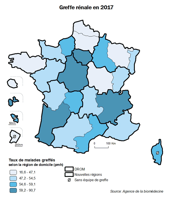 Figure AR R2. Greffe rénale en 2017