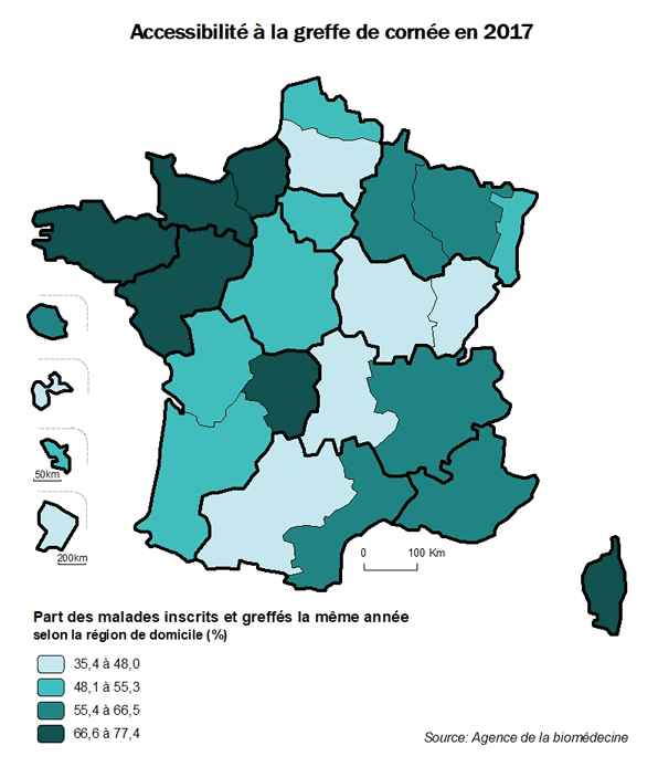 Figure Co4. Accessibilité à la greffe de cornée en 2017
