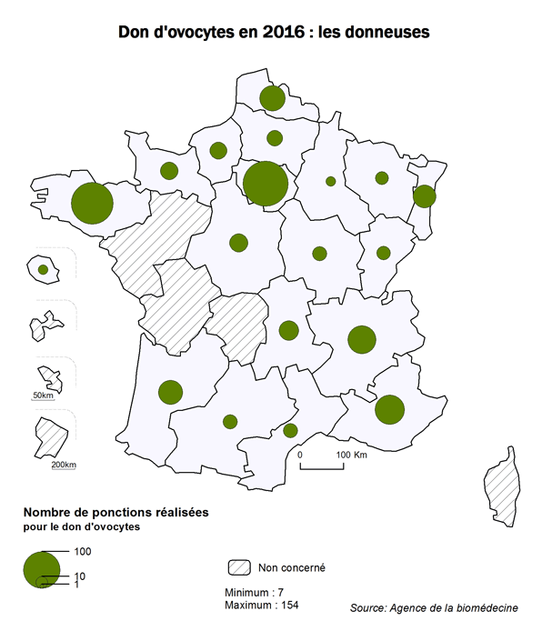 Figure AMP11. Don d'ovocytes en 2016 : les donneuses