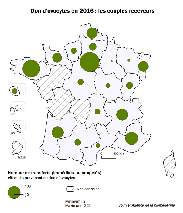 Figure AMP12. Don d'ovocytes  en 2016 : les couples receveurs