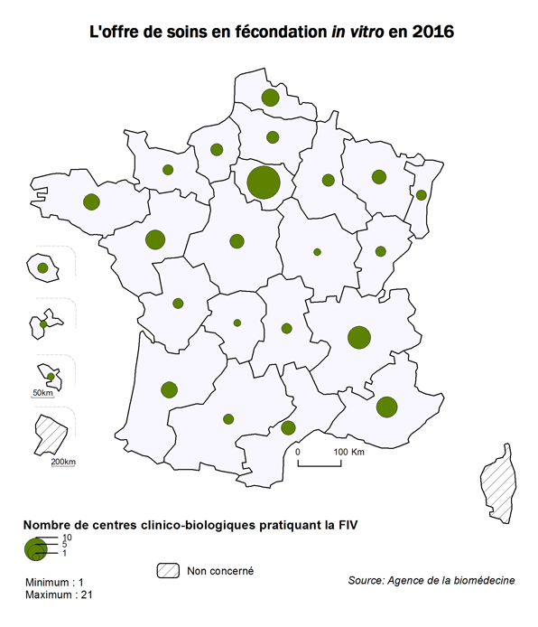 Figure AMP2. L'offre de soins en fécondation in vitro en 2016